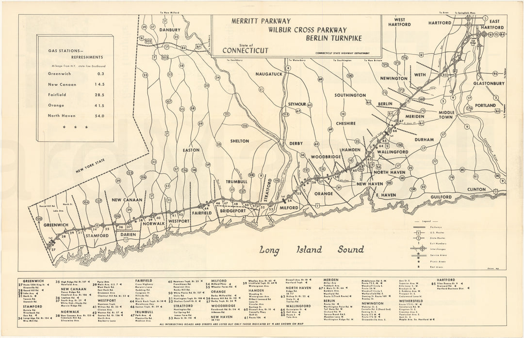 Merritt Parkway, Wilbur Cross Parkway, Berlin Turnpike, Connecticut 1964