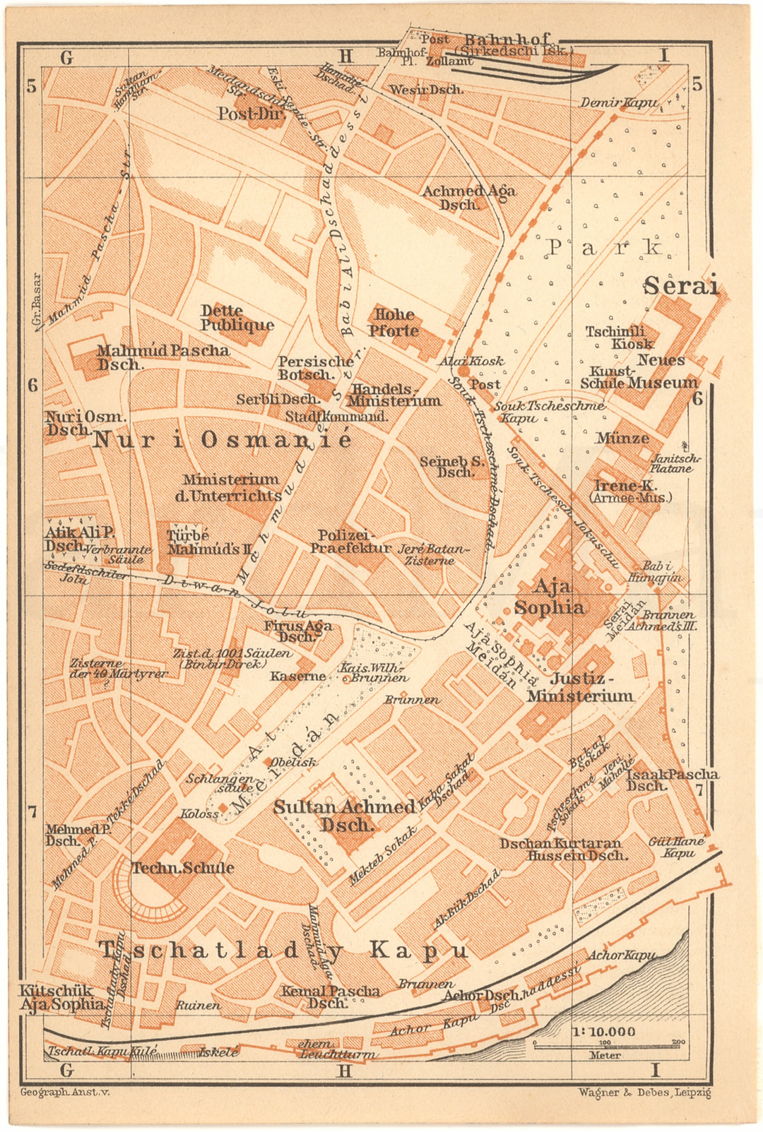 Constantinople (Istanbul), Turkey 1914: City Detail