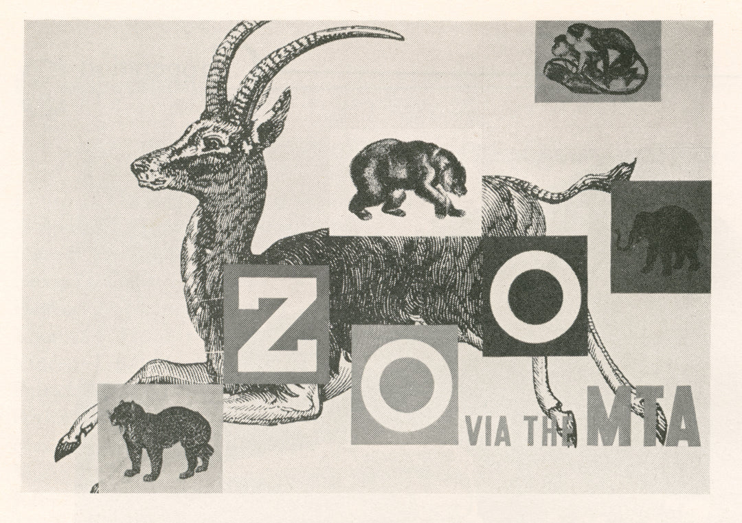 MTA (Boston, Massachusetts) Advertisement Graphic 1952: Zoo