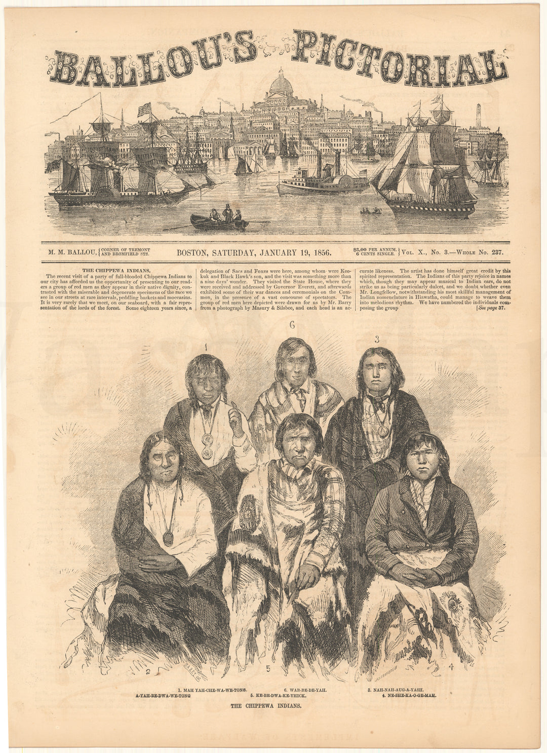 Ballou's Pictorial 1856: Chippewa Indians