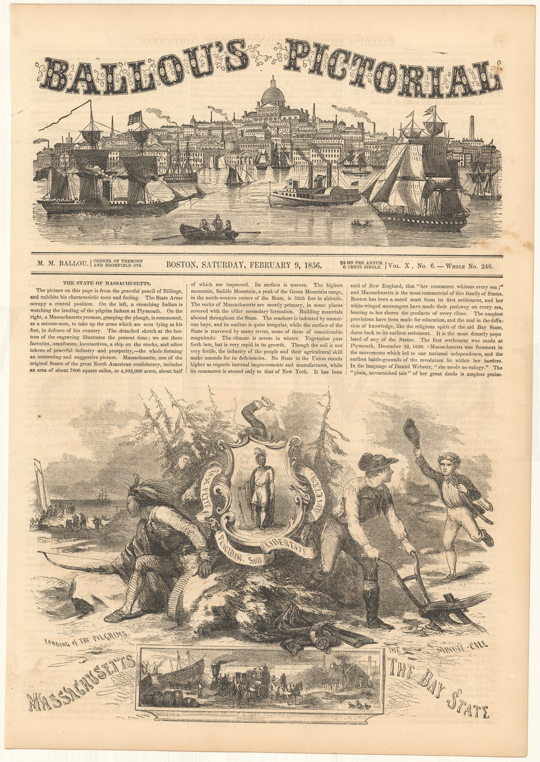 Ballou's Pictorial 1856: Massachusetts