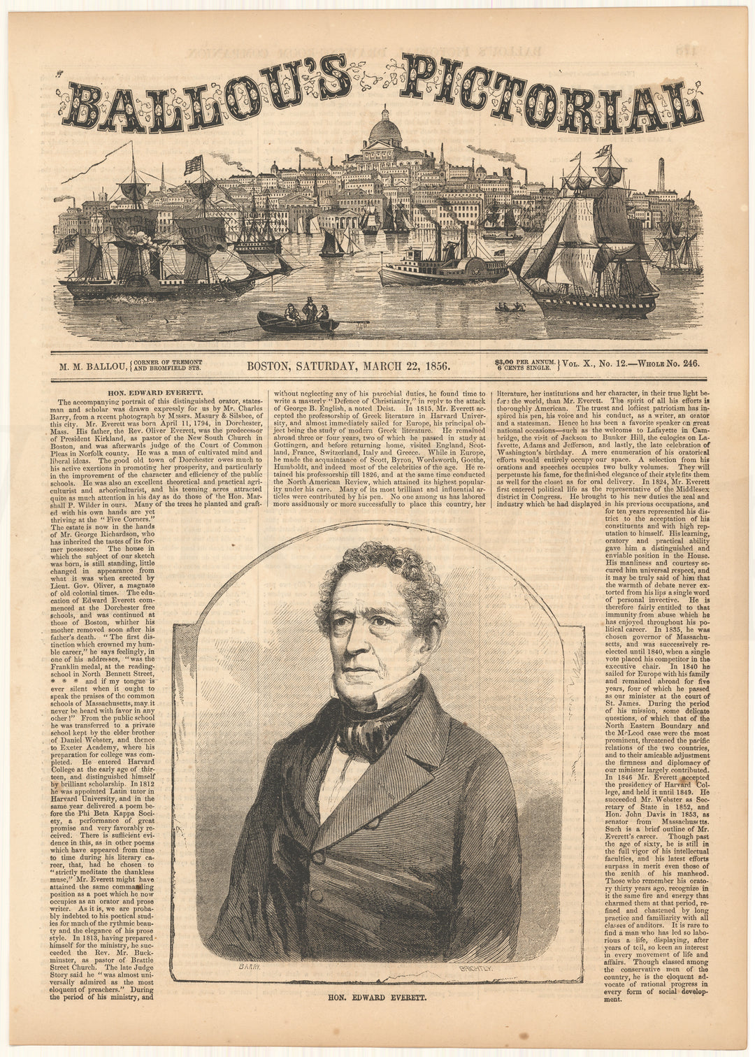 Ballou's Pictorial 1856: Edward Everett