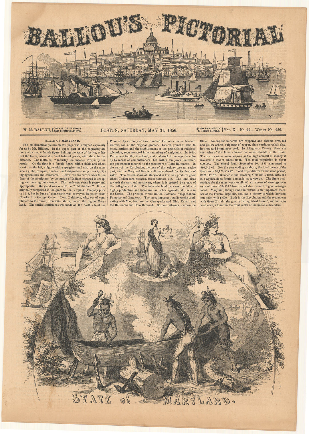 Ballou's Pictorial 1856: Maryland