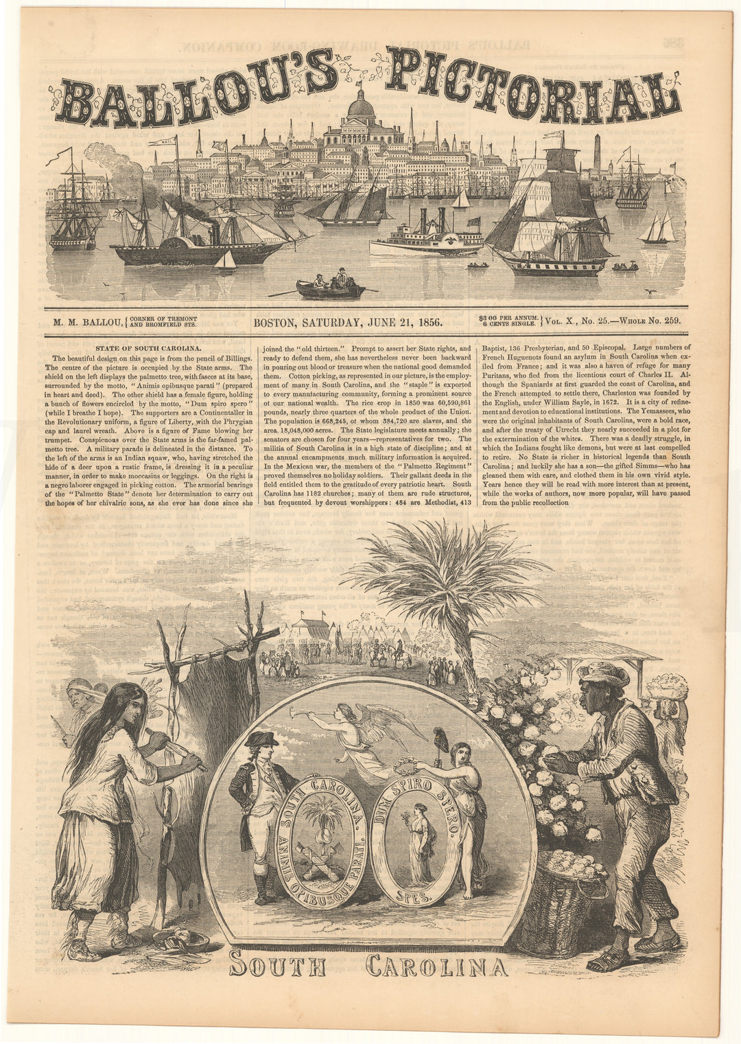 Ballou's Pictorial 1856: South Carolina