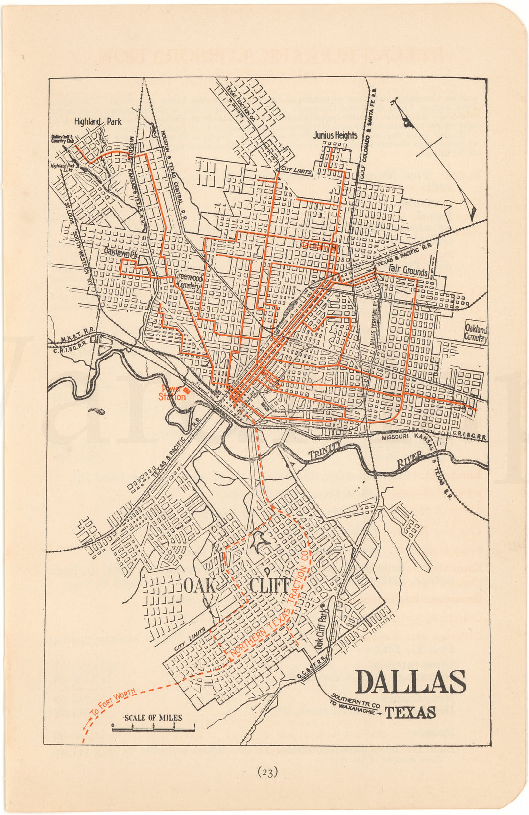 Dallas, Texas 1913: Streetcar Lines