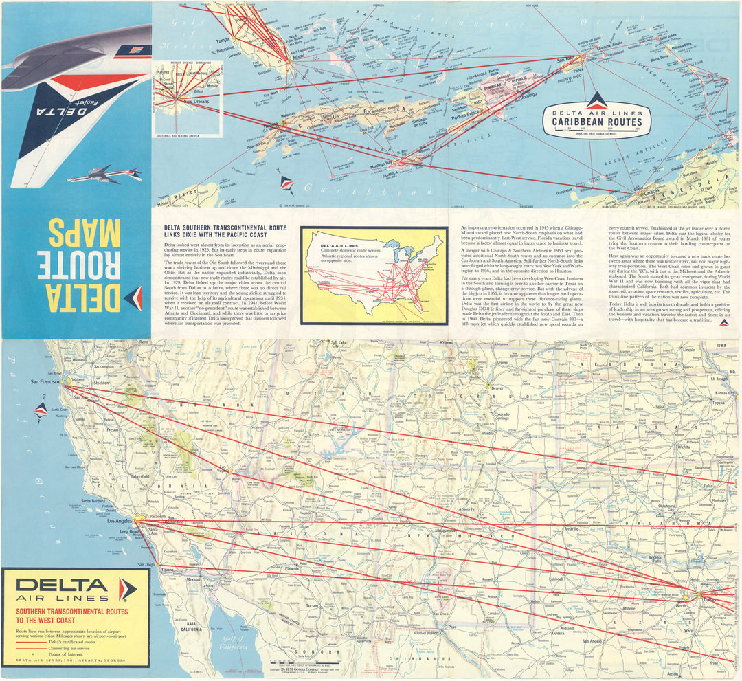 Delta Airlines Route Maps 1960s (Side A)
