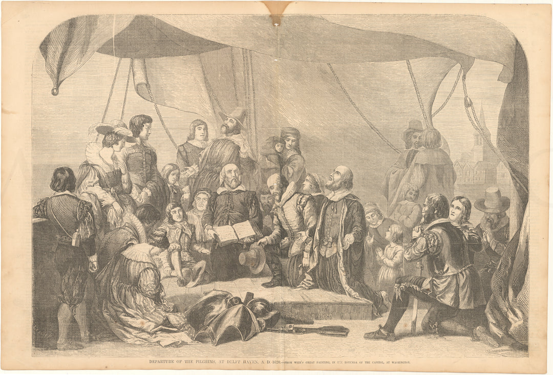 Ballou's Pictorial 1855: Departure of the Pilgrims (from England)