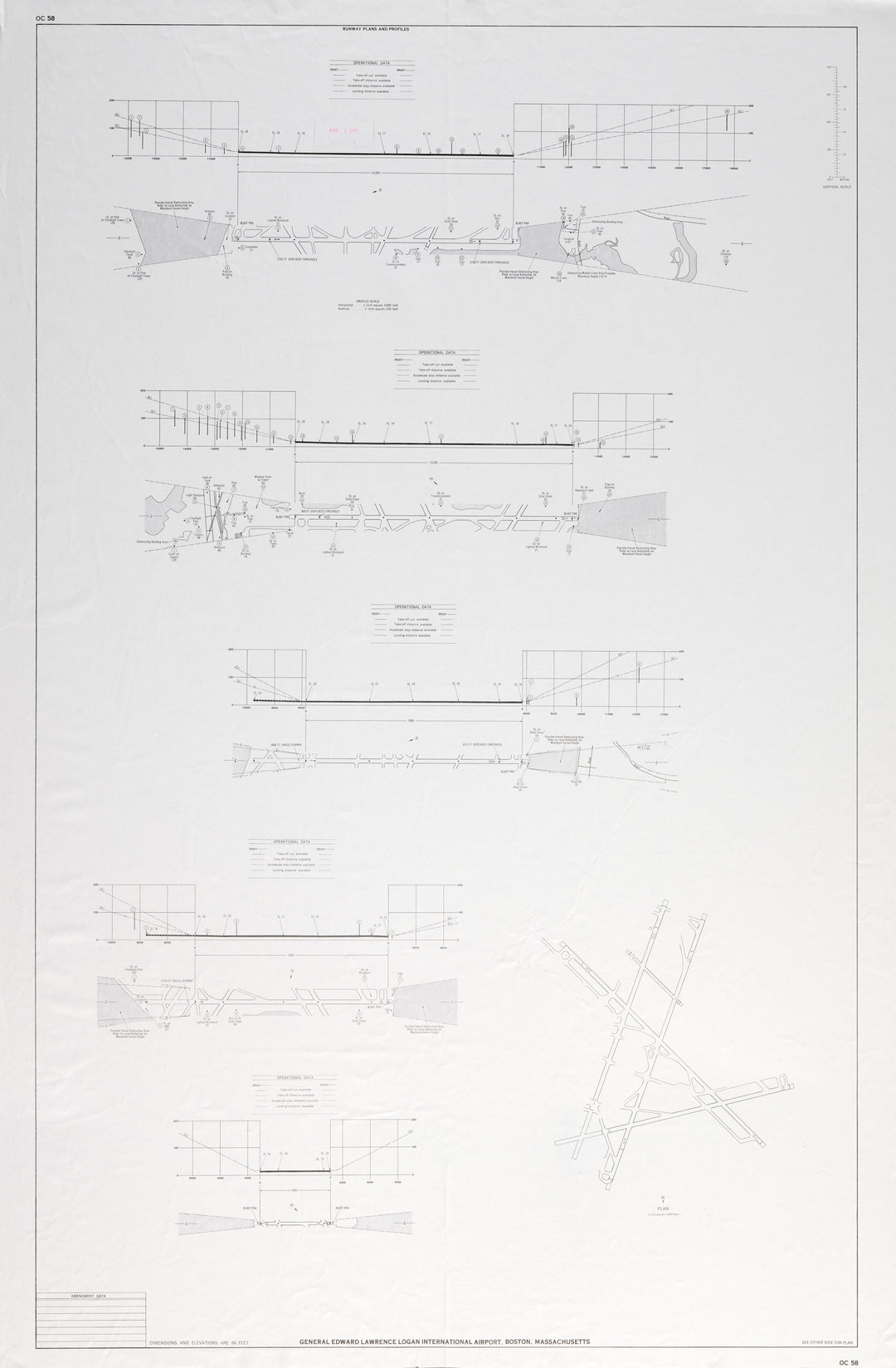 Logan International Airport, Boston, Massachusetts Airport Obstruction Chart (OC 58) 1992 Diagrams