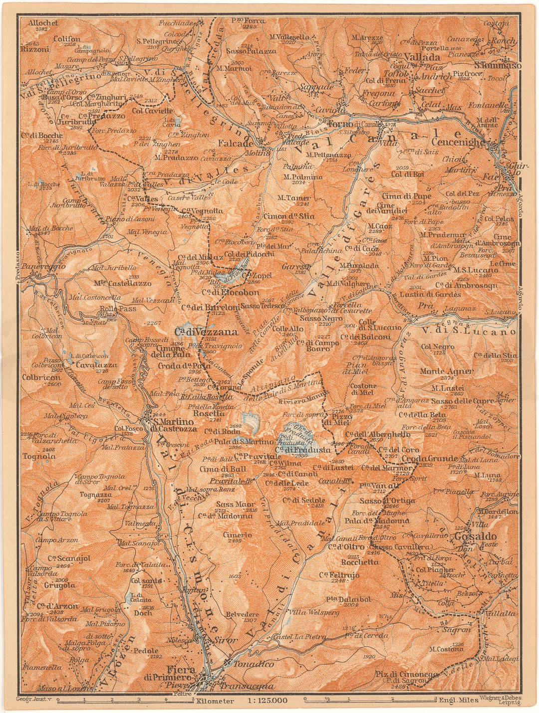 Dolomites, South Tyrol, Italy 1911: Vezzana Peak Region