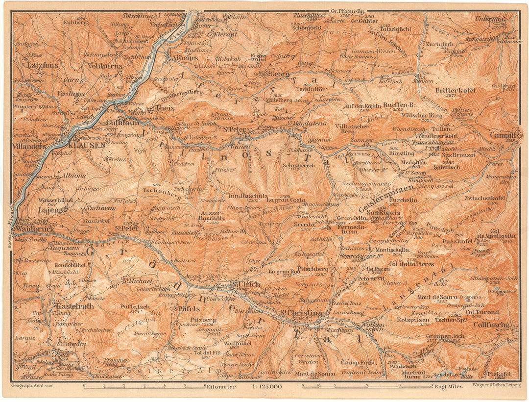 Dolomites, South Tyrol, Italy 1911: Val Gardena Region