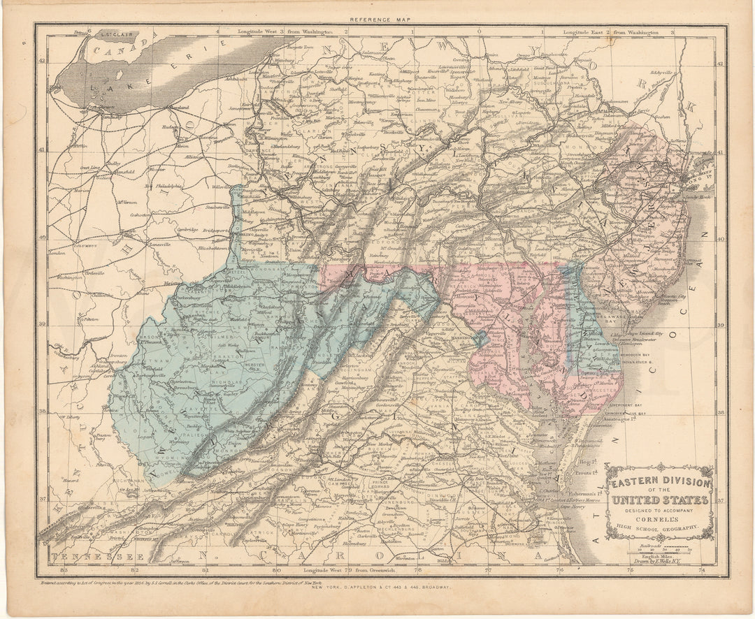 United States 1866: Mid-Atlantic Part (Cornell's)