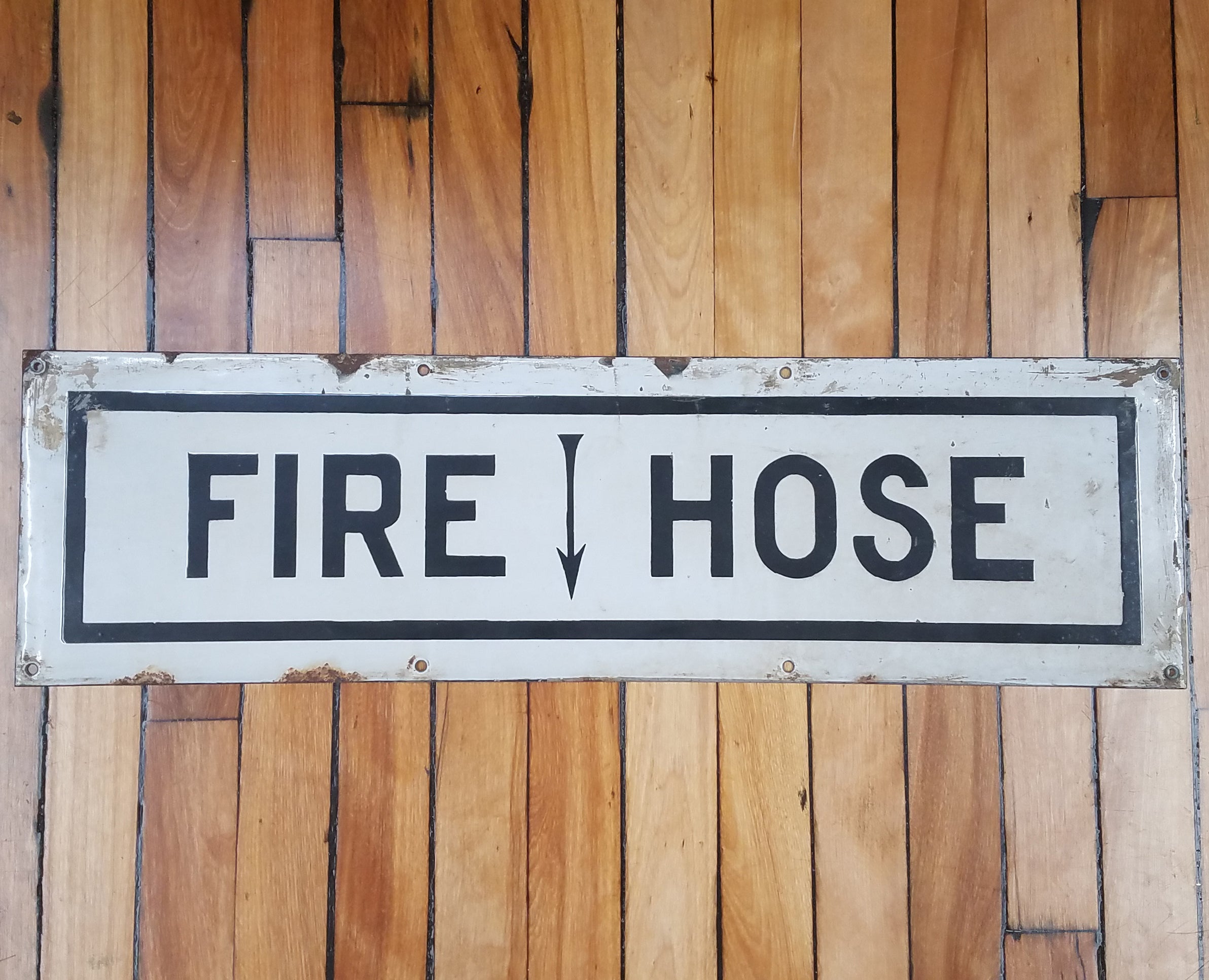 Fire Hose - Antique Boston Transit Subway Sign