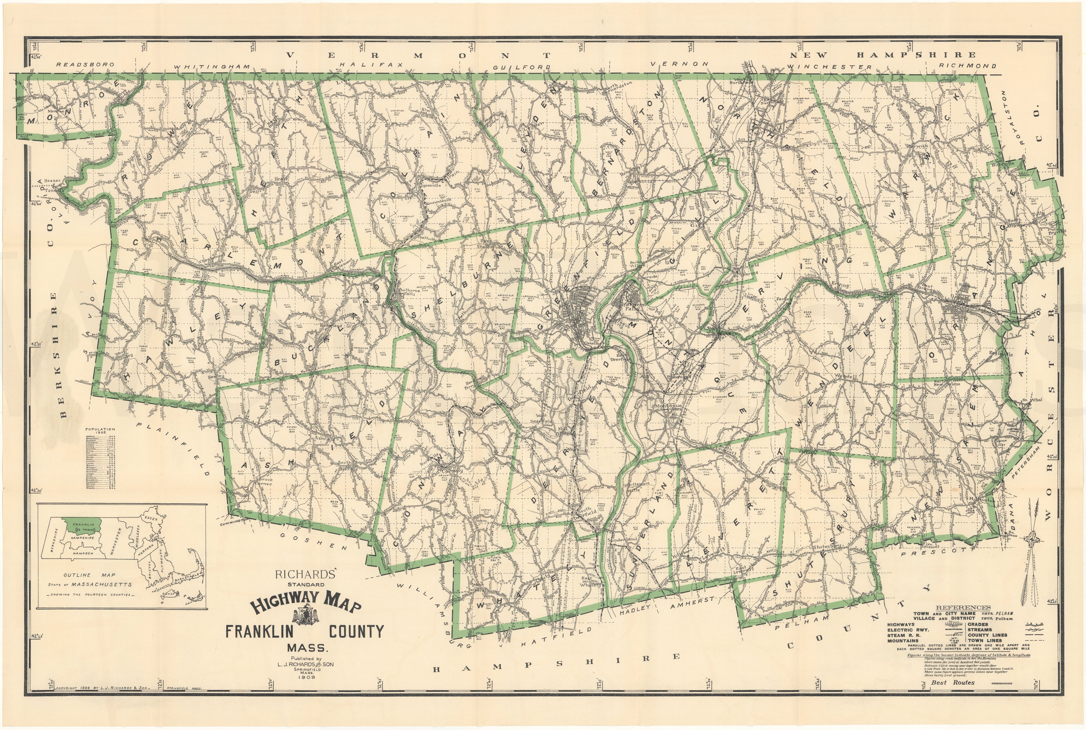 Franklin County, Massachusetts 1909 WardMaps LLC