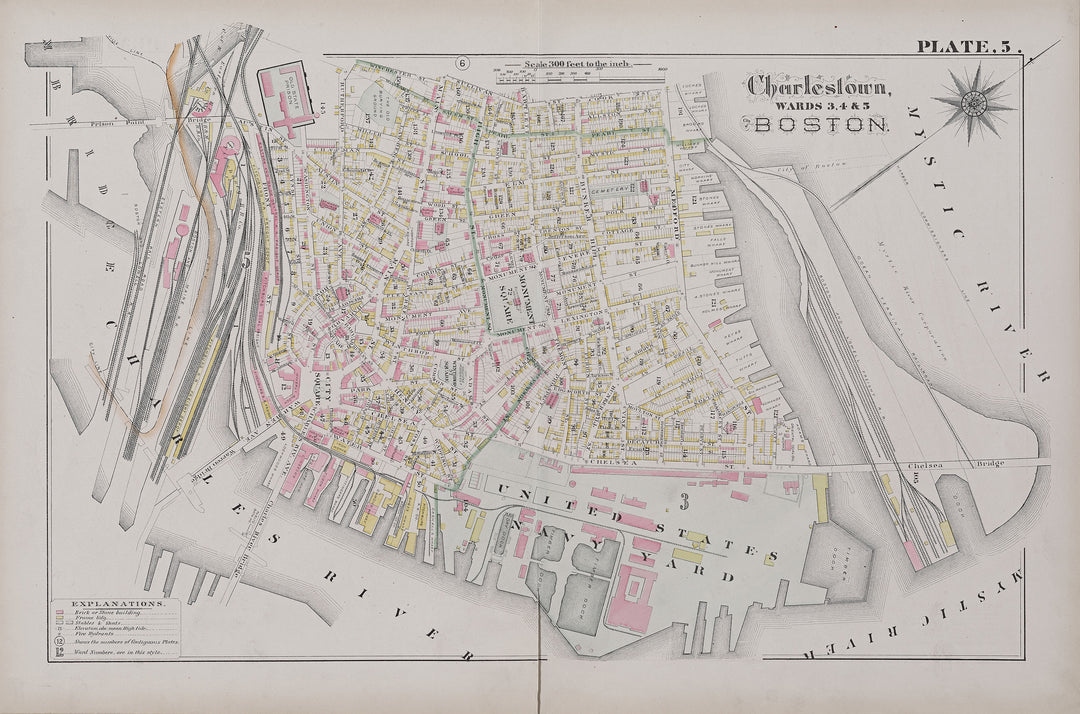 Boston, Massachusetts 1882 Plate 005: Charlestown