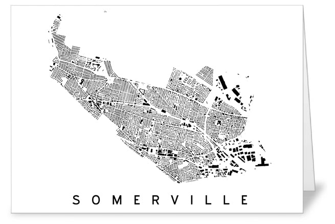Somerville, Massachusetts GIS City Plan Greeting Card