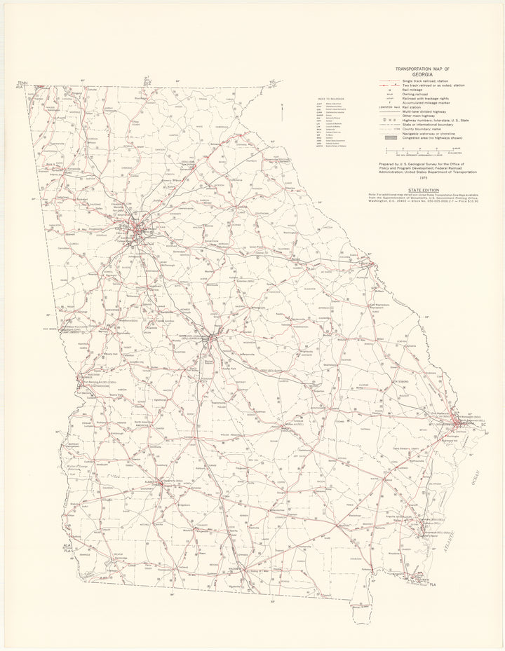 Georgia Transportation Map 1975: State Edition – WardMaps LLC