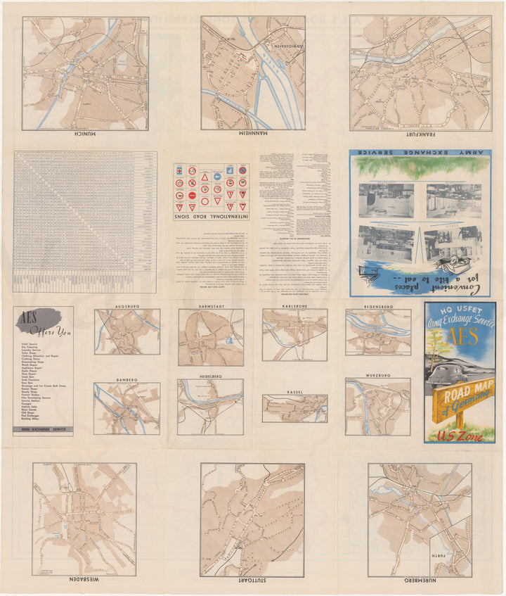 Germany U.S. Zone A.E.S. Road Map 1947