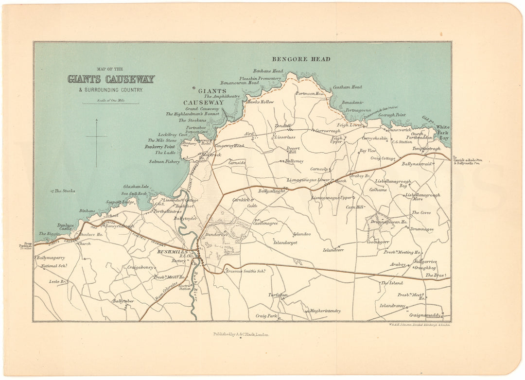 Giant's Causeway Region, Northern Ireland 1906