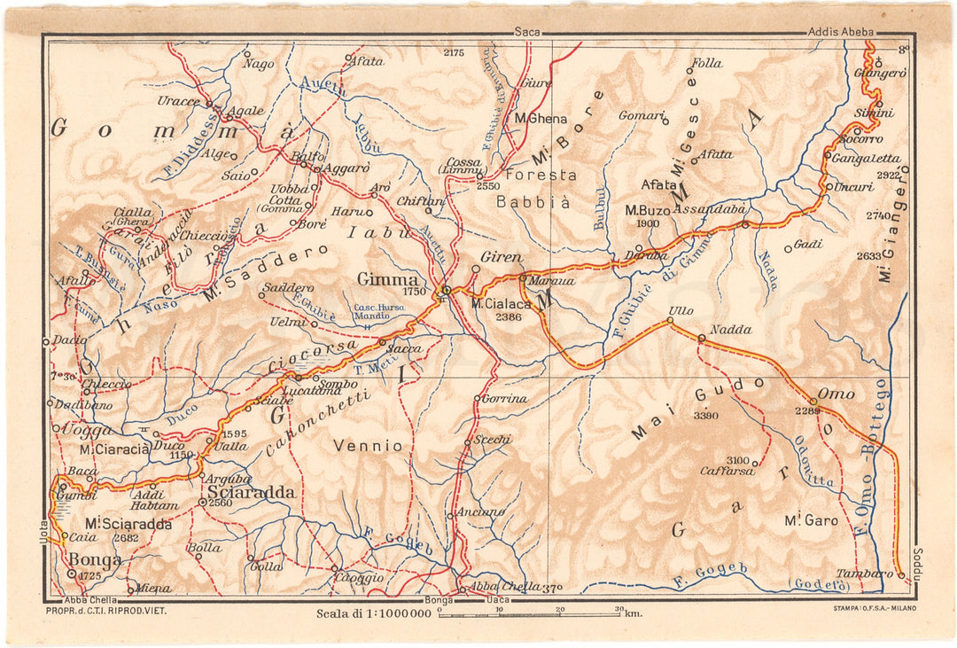 Ethiopia (Southwest Part) 1938 (Jimma Region)