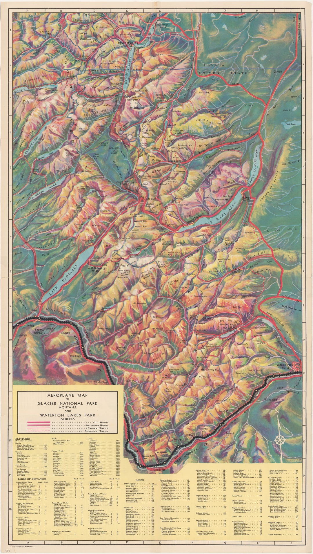 Glacier National Park, Montana and Waterton Lakes Park, Alberta, Canada 1938