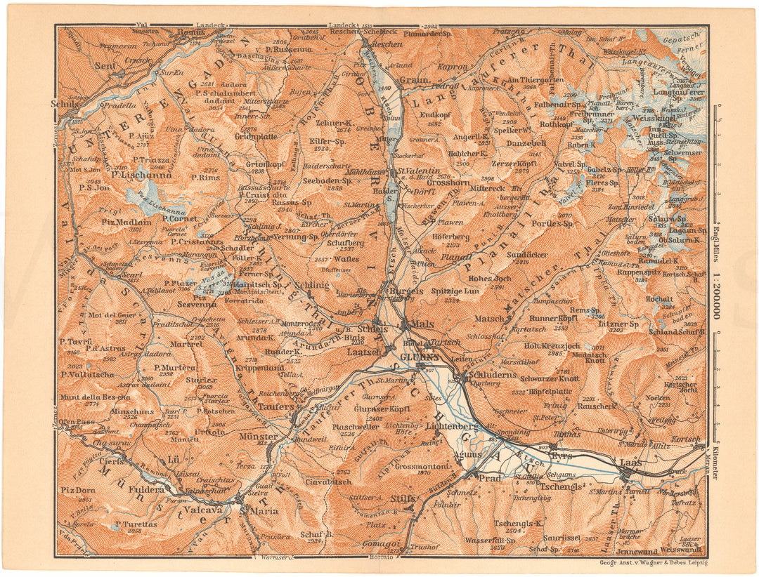 South Tyrol (Northwest Part), Italy 1911: Glurns Region