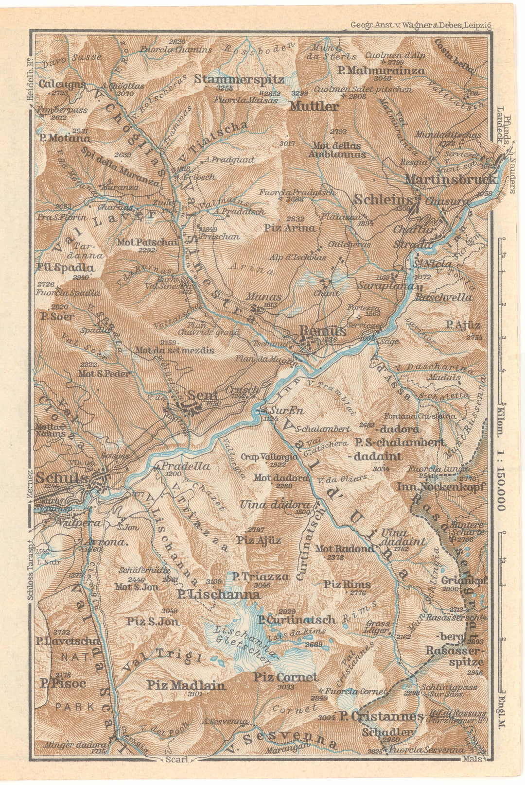 Graubunden Canton, Switzerland 1938: Scuol - Martinsbruck Region