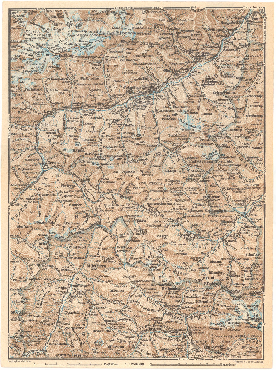 Graubunden Canton (Eastern Part), Switzerland 1938