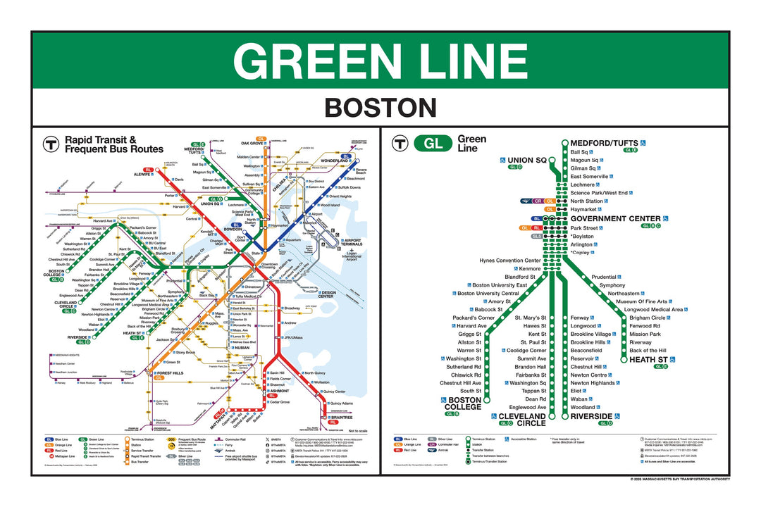 Boston MBTA Green Line Station Panel Prints