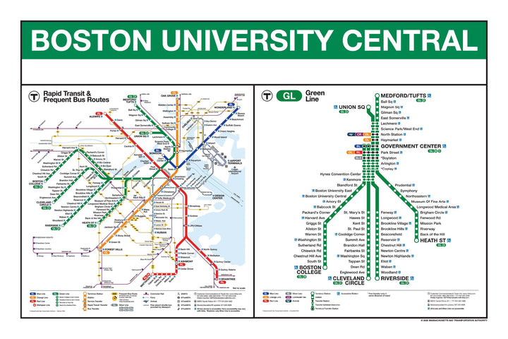 Boston MBTA Green Line Station Panel Prints