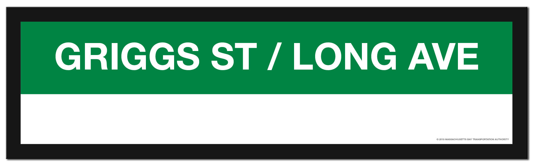 Framed MBTA GREEN LINE Station Signs