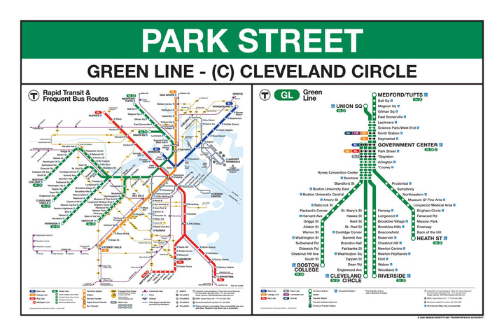 Boston MBTA Green Line Station Panel Prints