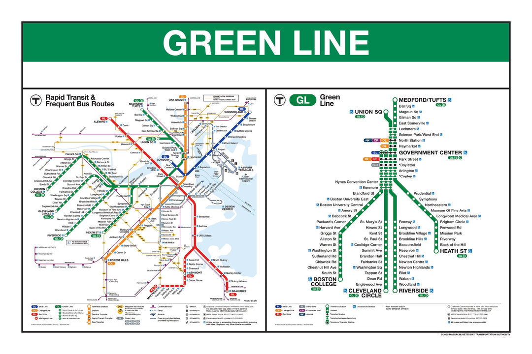 Boston MBTA Green Line Station Panel Prints