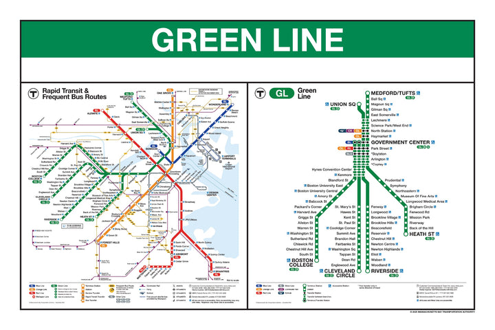 Boston MBTA Green Line Station Panel Prints