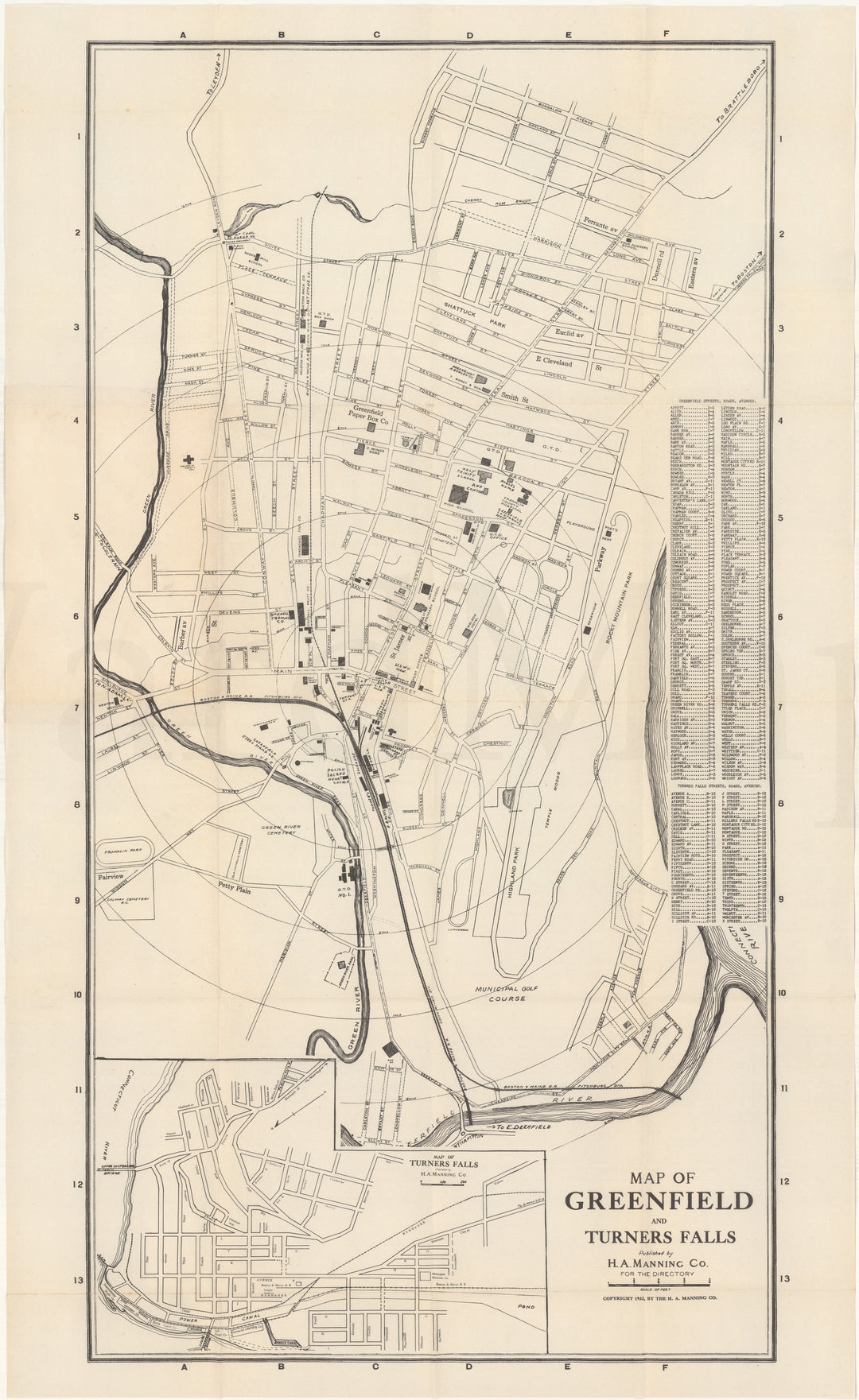 Greenfield and Turners Falls, Massachusetts 1932