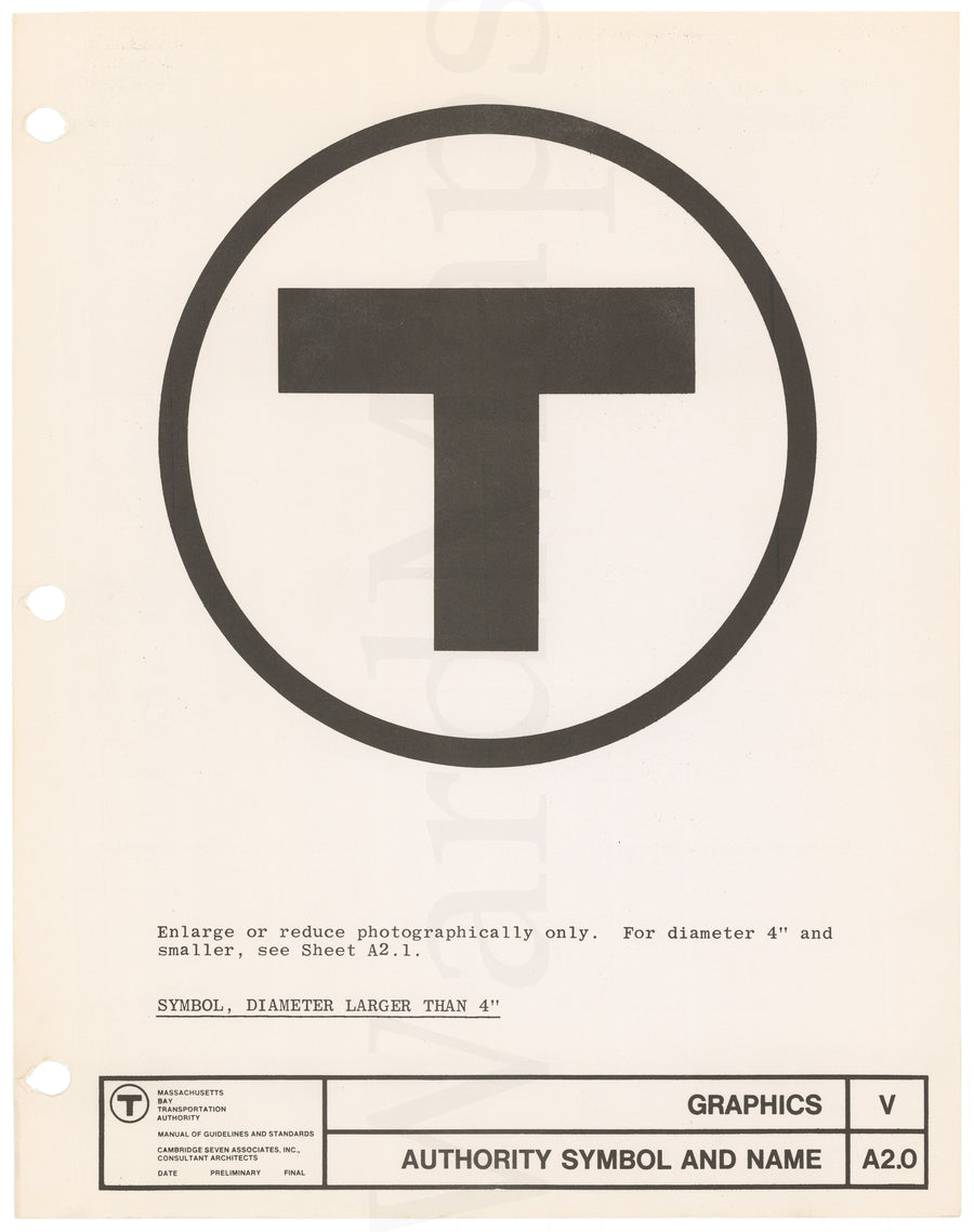 MBTA Symbol (Logo) Master Sheet 1966 – WardMaps LLC