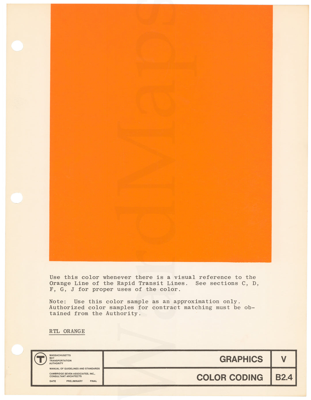 MBTA Colors Master Sheet 1966: Orange