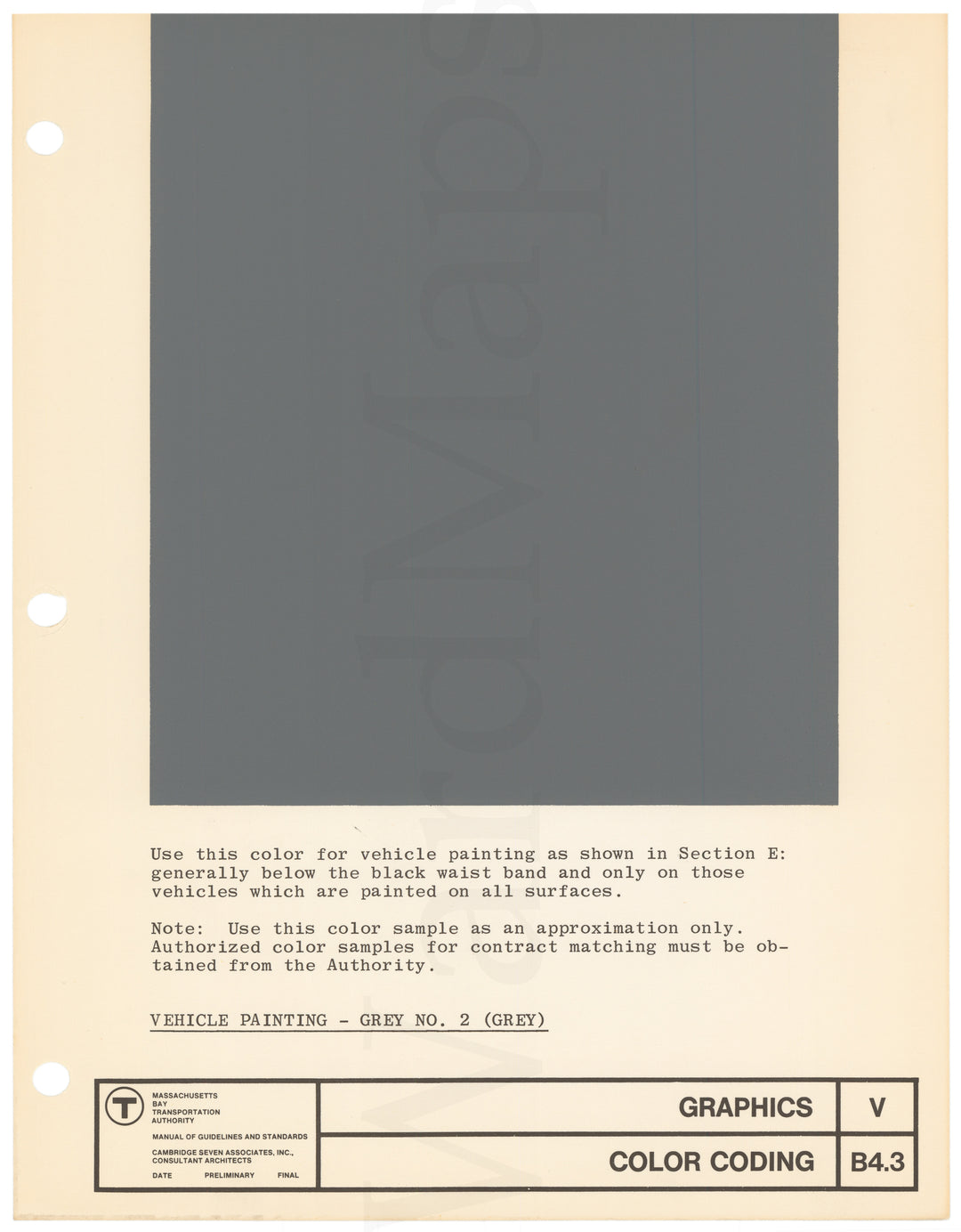 MBTA Colors Master Sheet 1966: Dark Gray