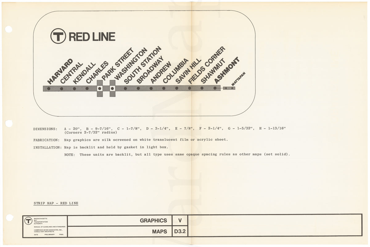 MBTA Line Map Master Sheet 1966: Red Line – WardMaps LLC