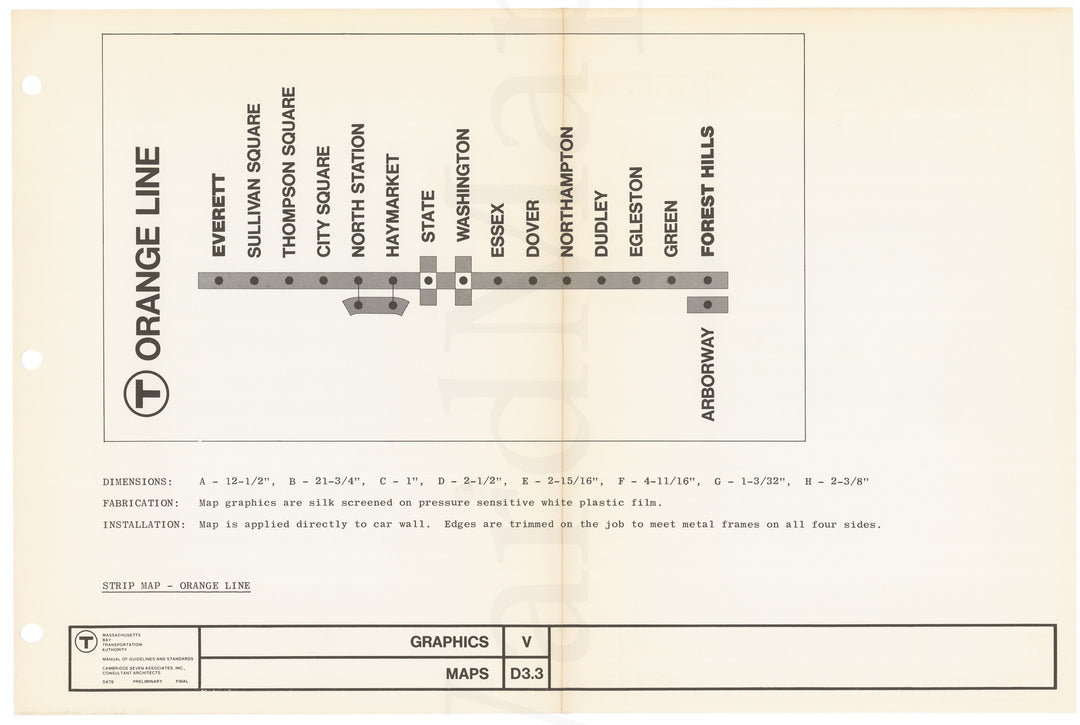 MBTA Line Map Master Sheet 1966: Orange Line