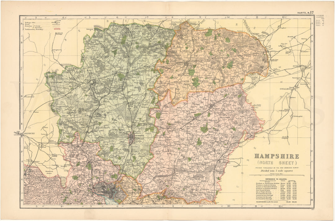 Hampshire County, England 1899 (North Part)