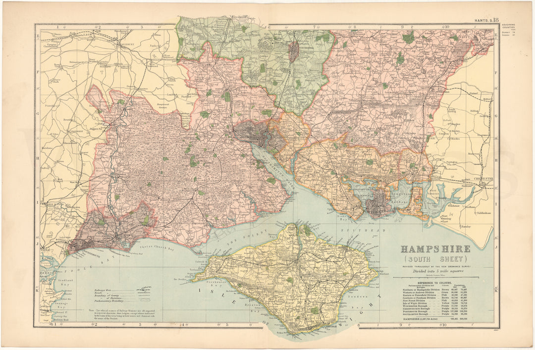 Hampshire County, England 1899 (South Part)