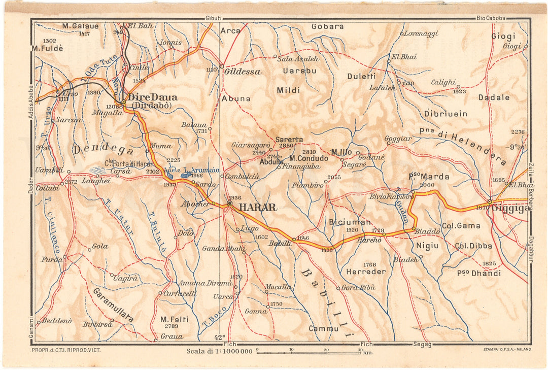 Ethiopia (East Central Part) 1938 (Harar Region)