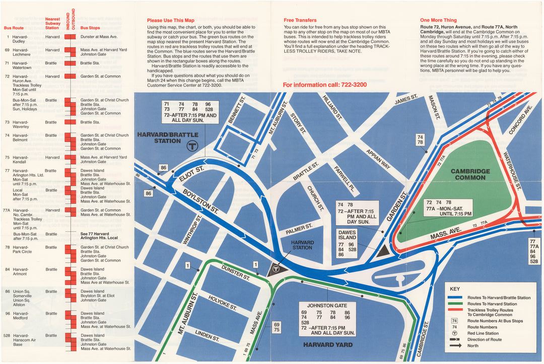 MBTA Harvard Square (Cambridge, Massachusetts) Construction Brochure 1979