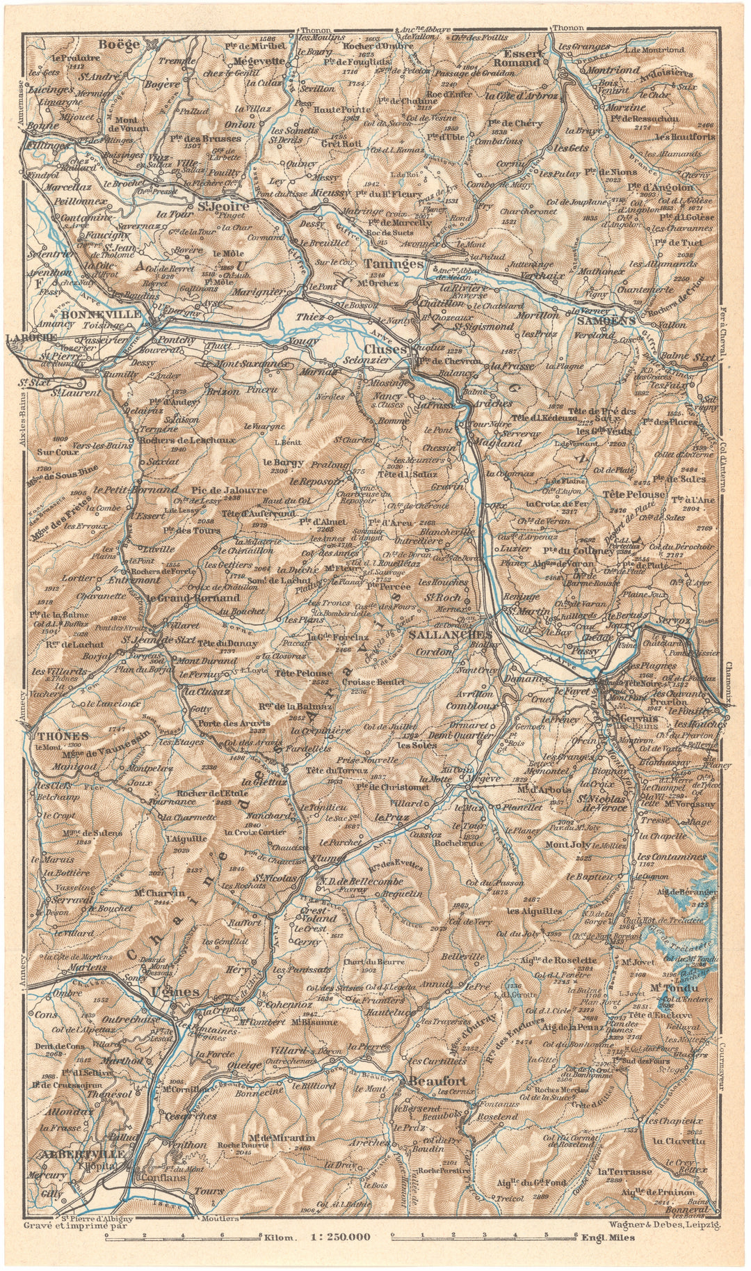 Haute-Savoie (Northeast Part) Department, France 1938: Bonneville - Sallances Region