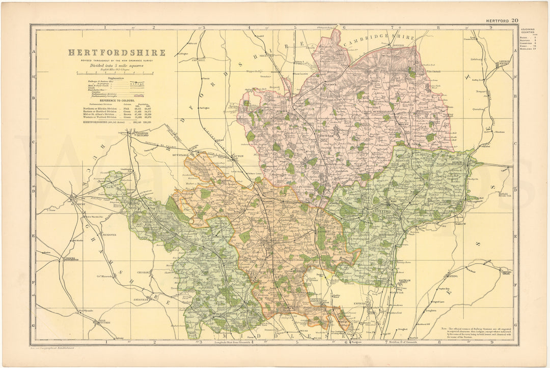Hertfordshire County, England 1899