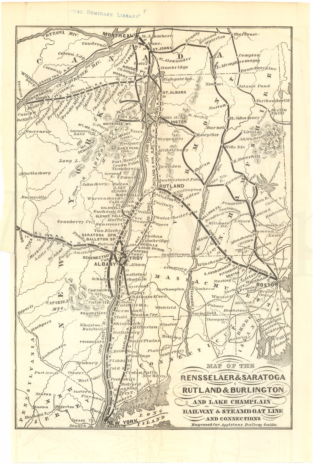 Rensselaer & Saratoga, Rutland & Burlington, and Lake Champlain Railway & Steamship Line and Connections 1868