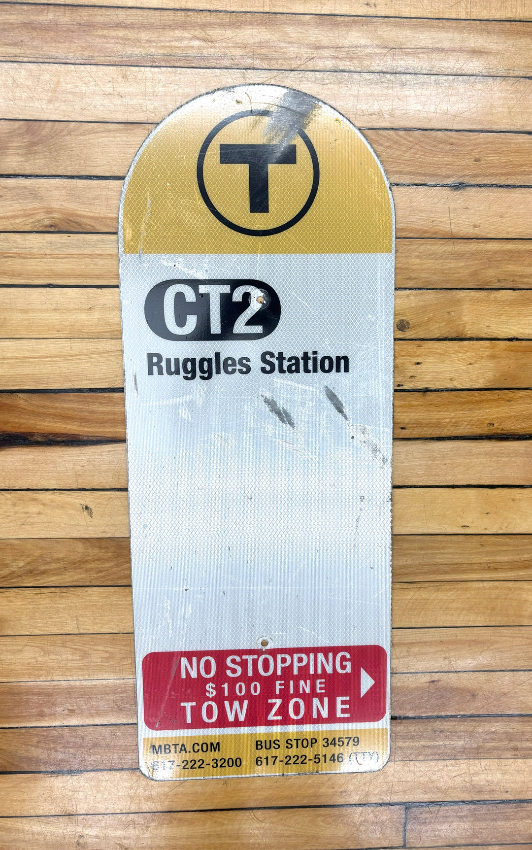 Decommissioned MBTA Bus Stop Signs: 1 Nubian or 1 Harvard