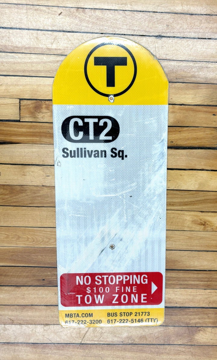 Decommissioned MBTA Bus Stop Signs: 1 Nubian or 1 Harvard