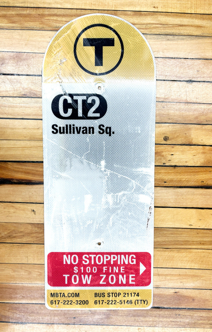 Decommissioned MBTA Bus Stop Signs: 1 Nubian or 1 Harvard