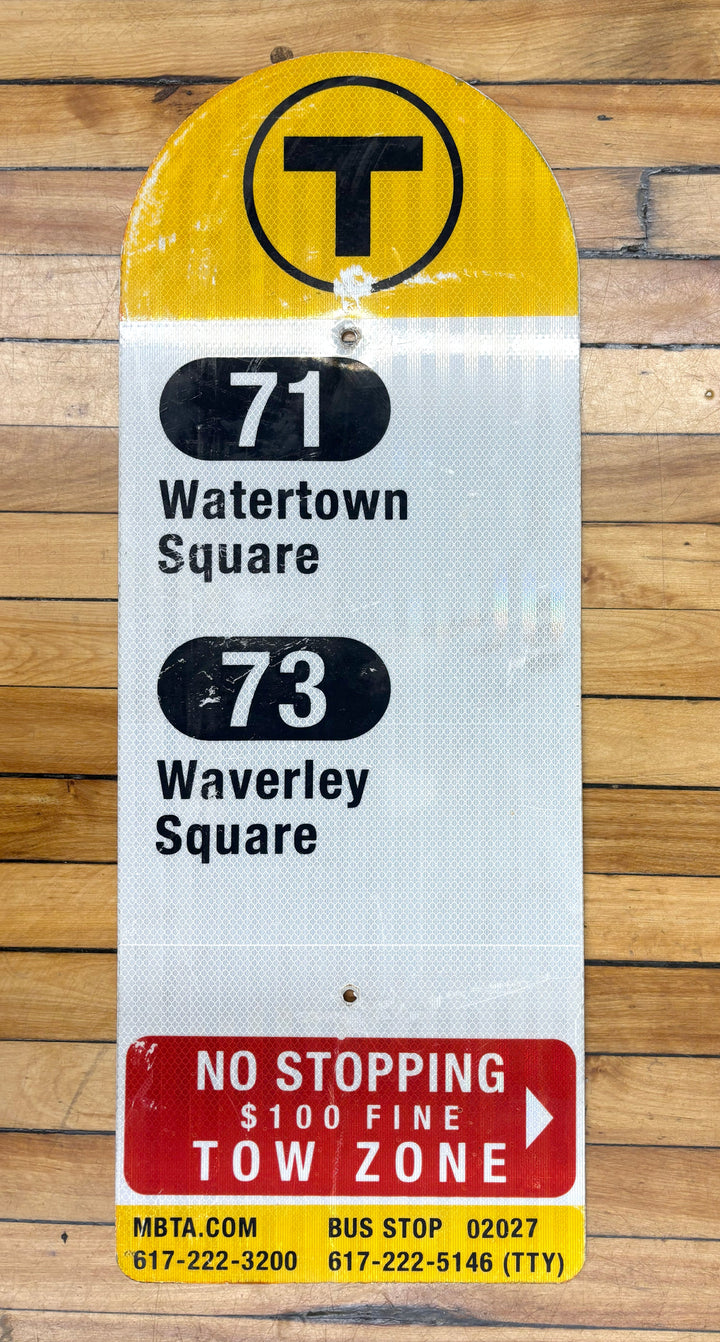 Decommissioned MBTA Bus Stop Signs: 71; 73